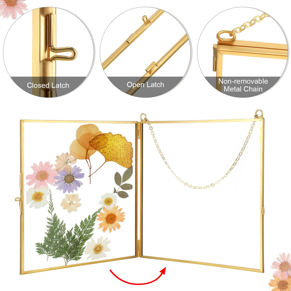 Treela floating frame showcases photos clearly with glass and metal.