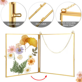 Treela floating frame showcases photos clearly with glass and metal.