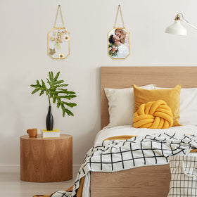 Treela long-lasting glass frame with metal chain stays sturdy for daily display.