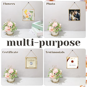 Treela vintage-inspired display frame supports DIY art and dried botanicals.