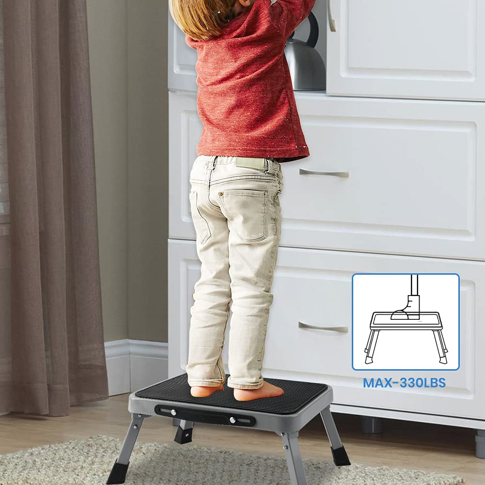 TreeLen 1-Step stool with anti-slip platform for secure footing.
