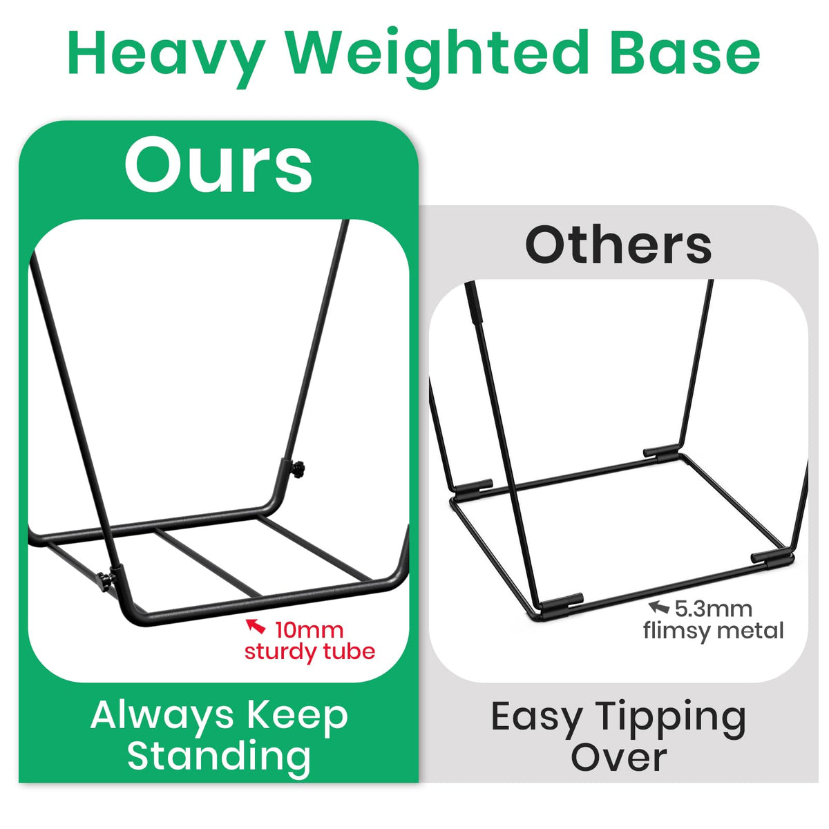 TreeLen Leaf Bag Holder collapsible frame enables quick setup on any lawn.