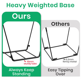 TreeLen Leaf Bag Holder collapsible frame enables quick setup on any lawn.