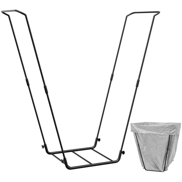 TreeLen Leaf Bag Holder with heavy base keeps bags steady during yard cleanup.