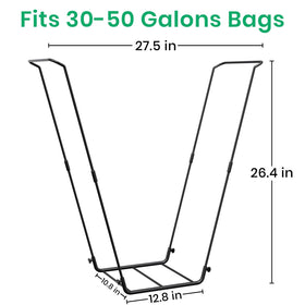 TreeLen Rustproof Leaf Bag Holder endures weather for patio or camping use.