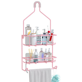 TreeLen shower caddy pink deep basket keeps bath items organized