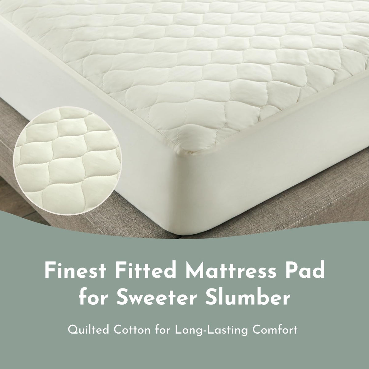 Treescend ivory queen protector demonstrates breathable top layer for temperature regulation.