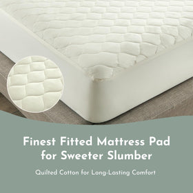 Treescend ivory queen protector demonstrates breathable top layer for temperature regulation.