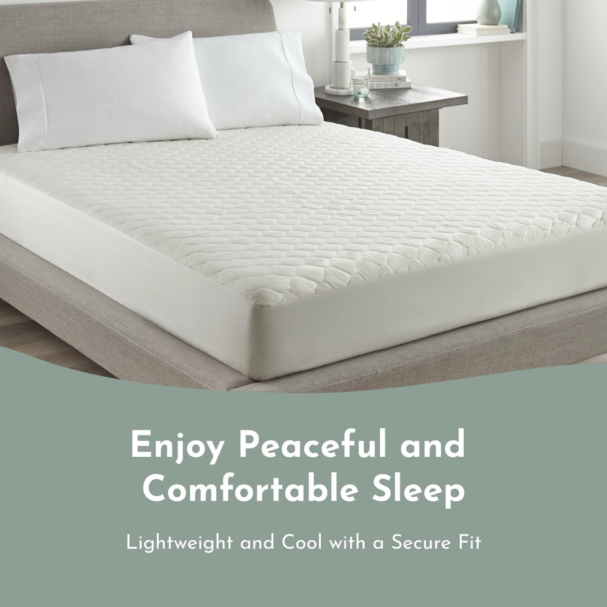 Treescend machine-washable mattress protector for easy cleanup after spills.