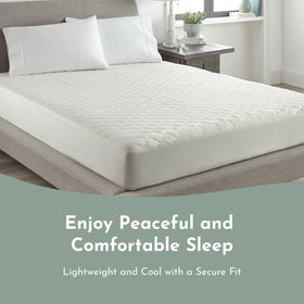 Treescend machine-washable mattress protector for easy cleanup after spills.