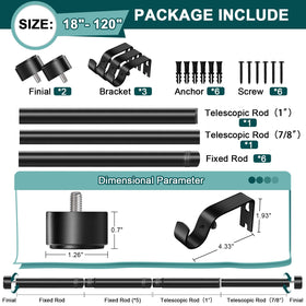 Treije rod supports velvet and blackout curtains with smooth operation.
