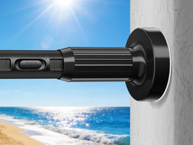 Treije tension rod fully extended showing quick, tool-free length adjustment.