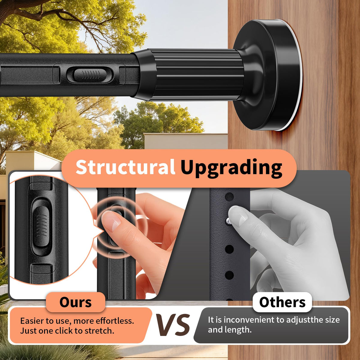Treije rod features heavy-duty core to support heavy curtains