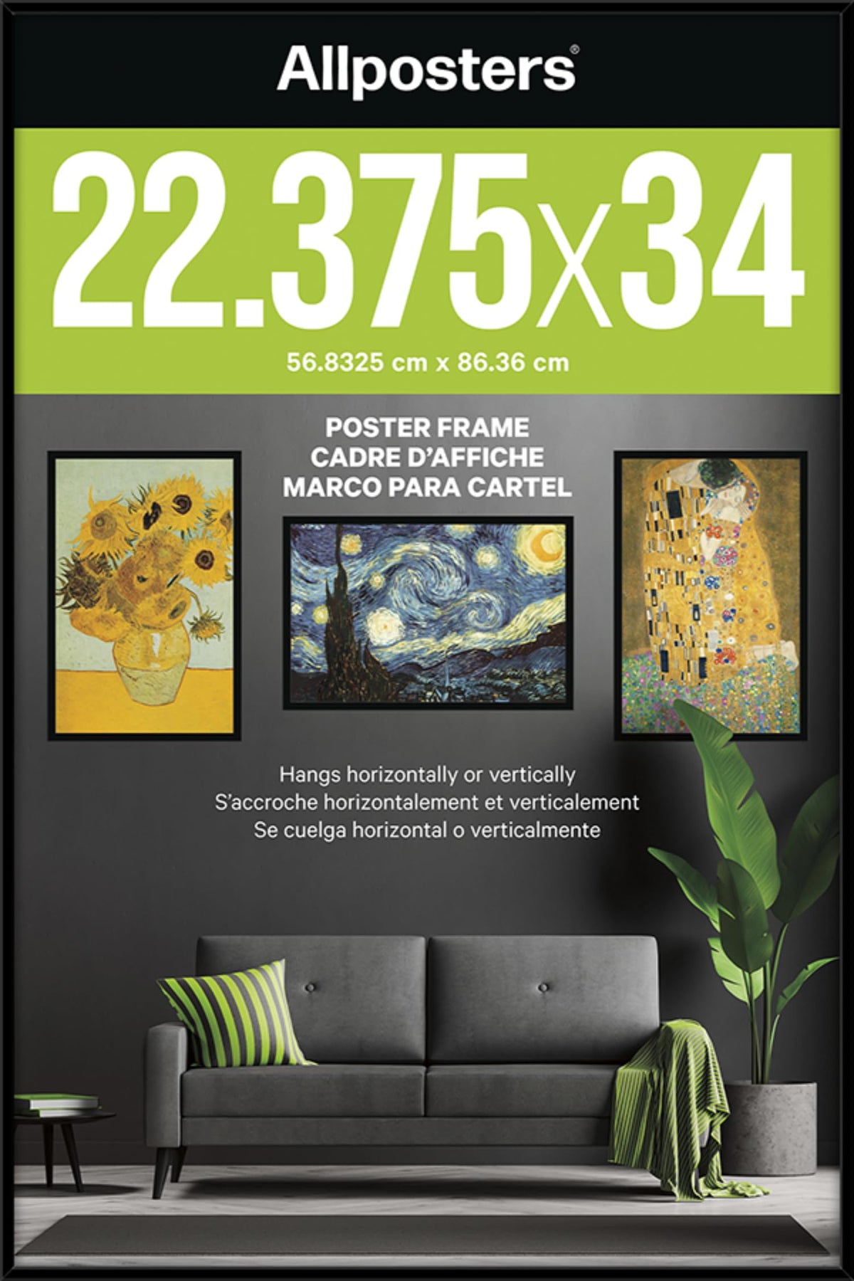 Trends International Allposters frame front view with a sleek black finish for gallery-style display.