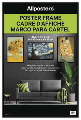 Trends International Allposters frame on wall, showcasing 22.4 x 34 posters in modern decor.