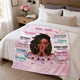 TRENDYNEST blanket draped over a bed showing calming colors for décor.
