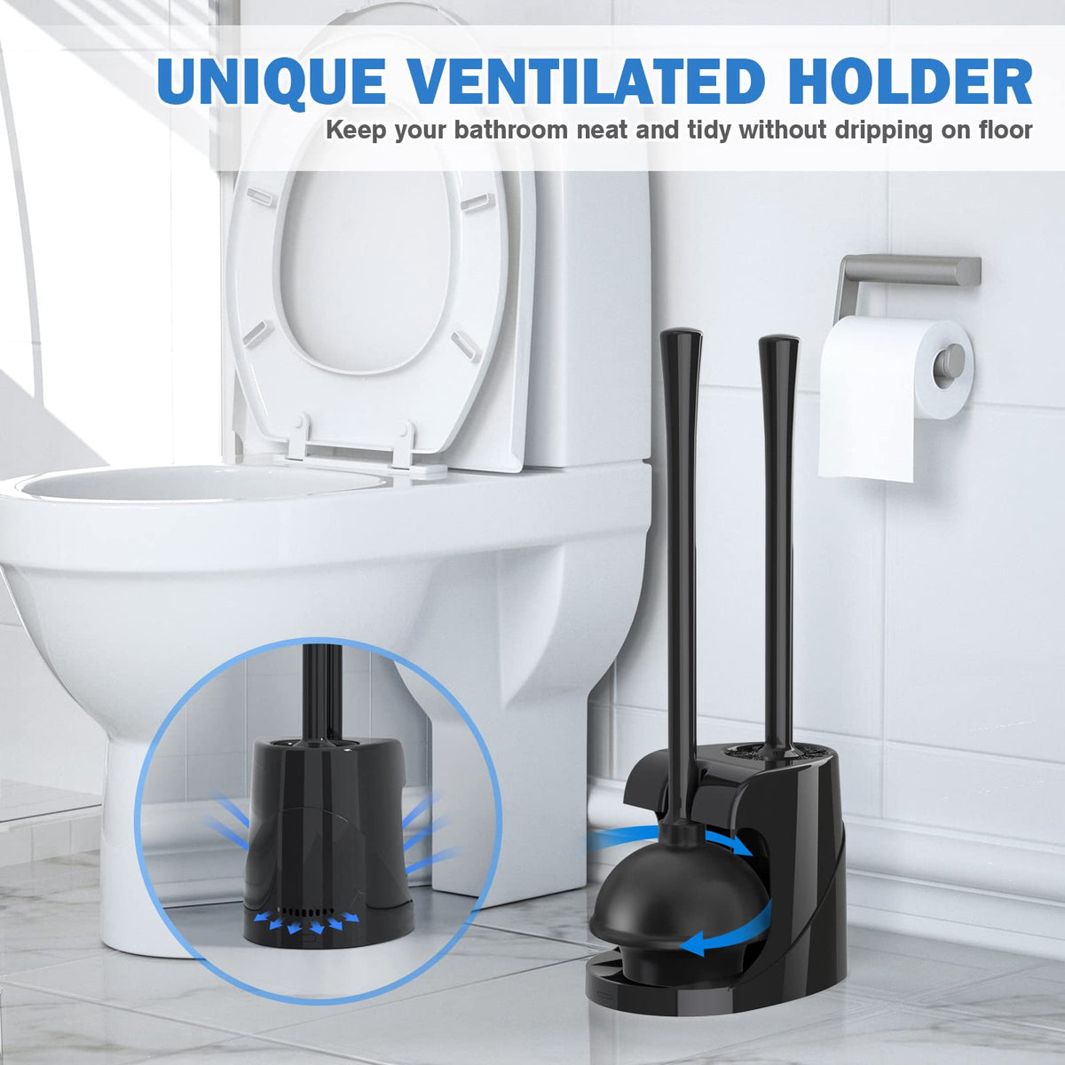 TRENTI bathroom cleaning combo is space-saving and stylish for modern homes