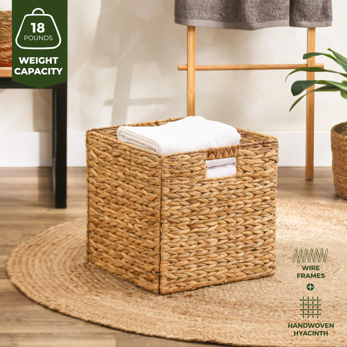 TREVIETDECOR sturdy-frame basket closeup shows reinforced metal for daily use.