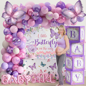 TREWAVE baby girl foil balloon complements pink-purple theme for a delicate centerpiece