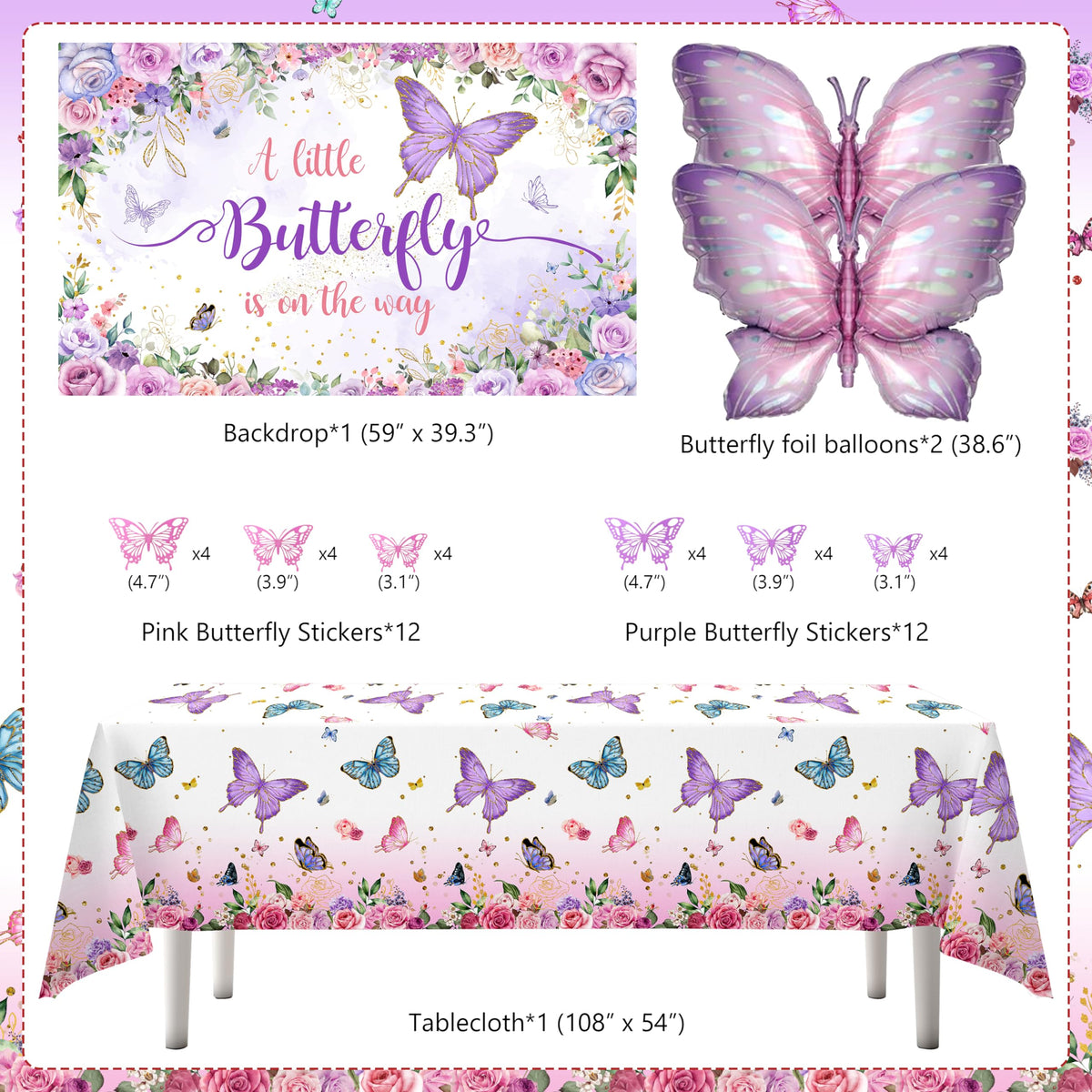 TREWAVE butterfly stickers mix adds colorful, reusable accents to party decor