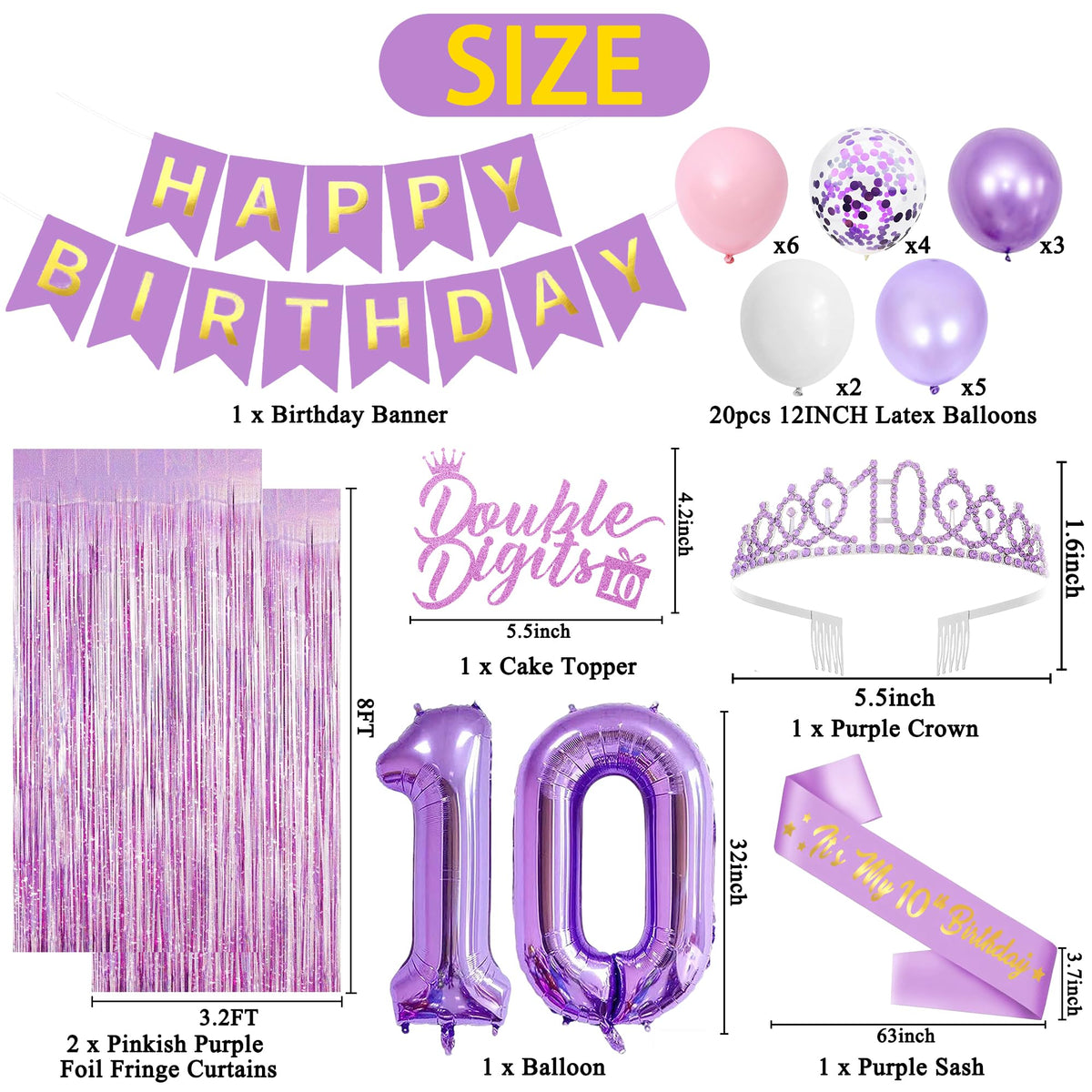 Trgowaul 10th sash for girls adds sparkle and a photo-ready outfit touch.