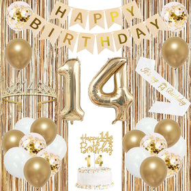 Trgowaul gold sash for 14th birthday, elegant and adjustable.