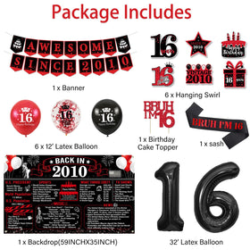 Trgowaul 16th cake topper accents centerpiece with fun vibe