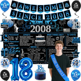 Trgowaul 18th birthday banner with copper holes for easy hanging