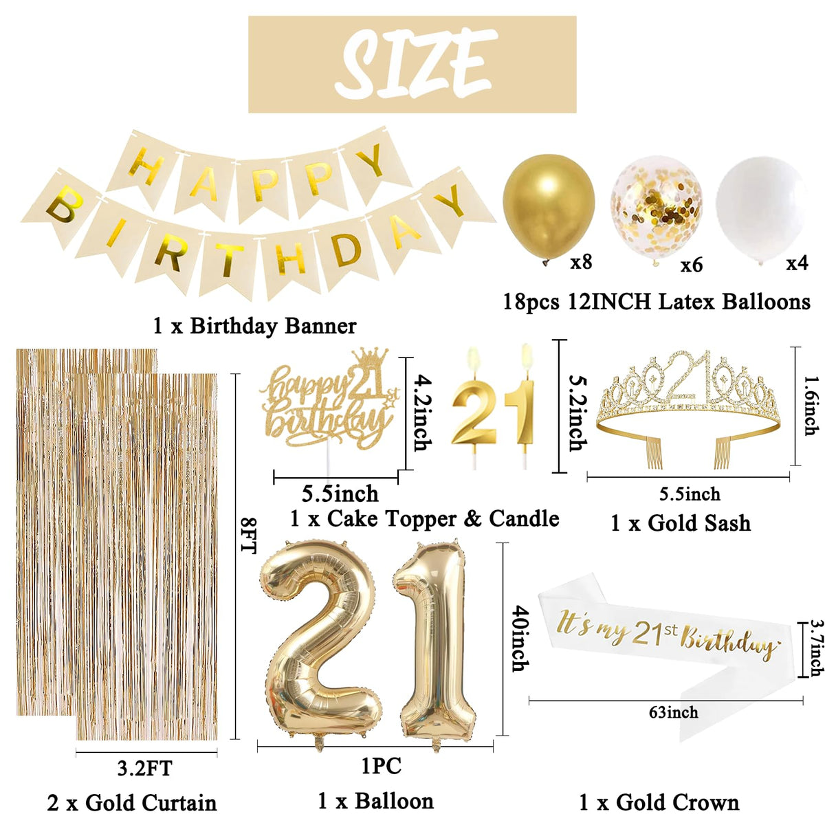 Trgowaul 21st number balloons highlight the milestone elegantly