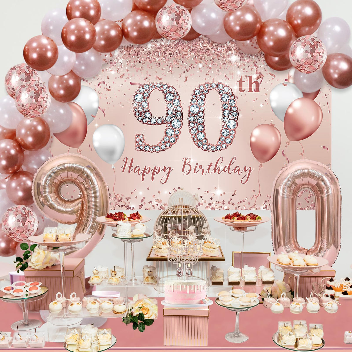 Trgowaul 32-inch 90 number balloon creates a bold milestone highlight.
