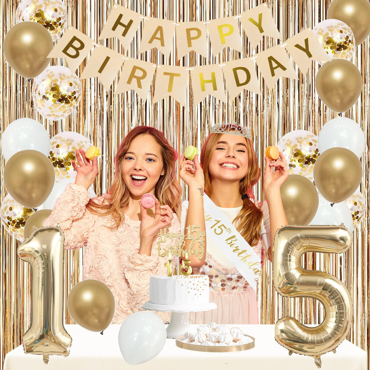 Trgowaul 32in gold balloons create a luxurious backdrop