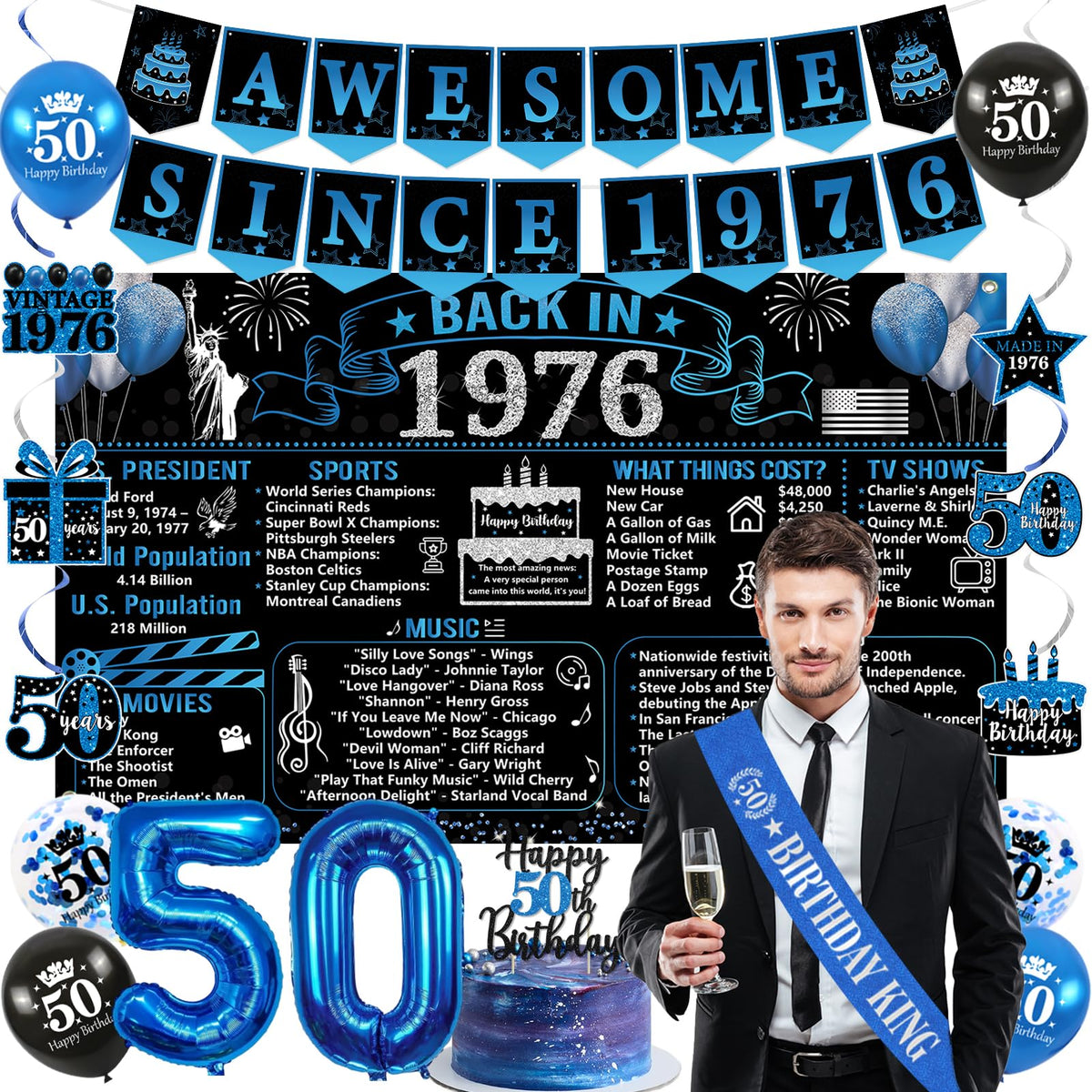 Trgowaul 50th Birthday King sash adds regal flair to outfits.