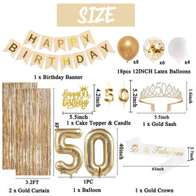 Trgowaul gold 50th sash adds glamorous outfit detail and shine.