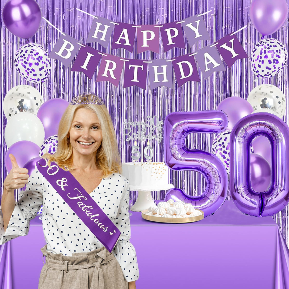 Trgowaul 50th cake candle provides a warm celebratory glow
