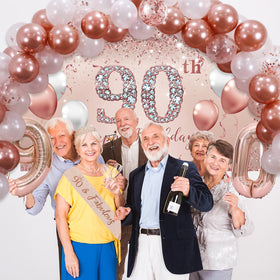 Trgowaul 60-count latex balloons add festive color to the venue.