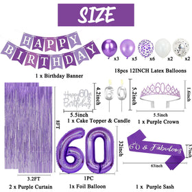 Trgowaul purple balloon letters spell 60 for eye-catching signage.