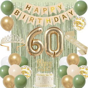 Trgowaul 60th banner for a stylish milestone celebration, green and gold accents