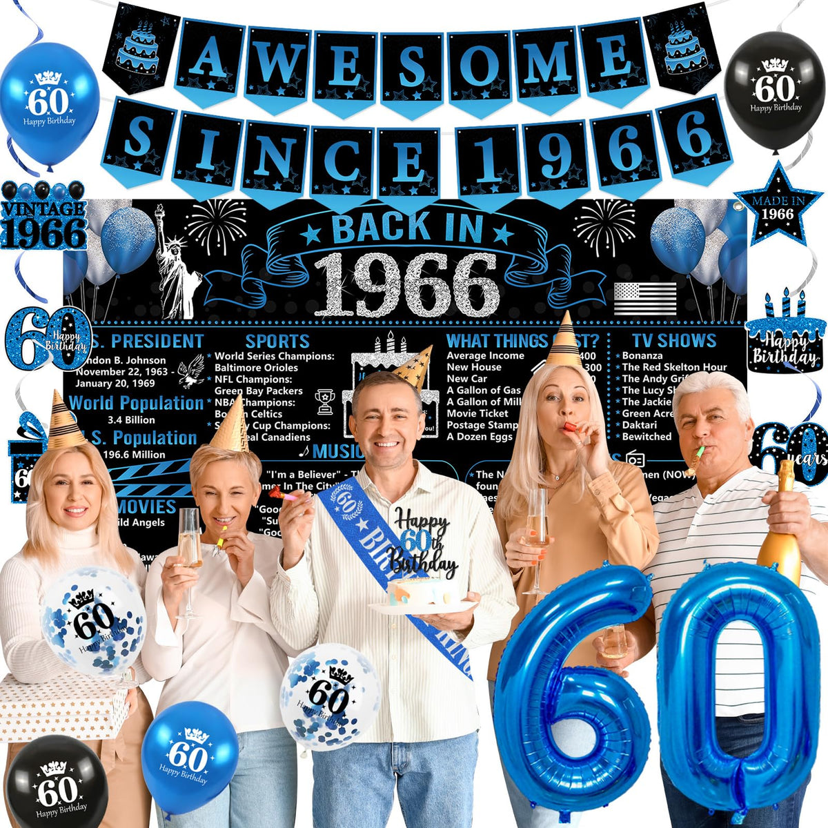 Trgowaul 60th birthday cake topper marks the milestone on the cake
