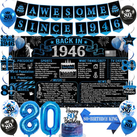 Trgowaul back in 1946 poster banner for a stylish 80th birthday.
