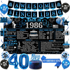 Trgowaul back in 1986 poster for a striking 40th birthday backdrop.