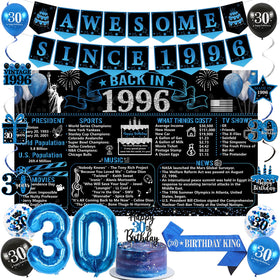 Trgowaul back in 1996 banner creates a vintage 30th backdrop.