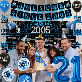 Trgowaul black blue theme banner unifies the set for cohesive decor