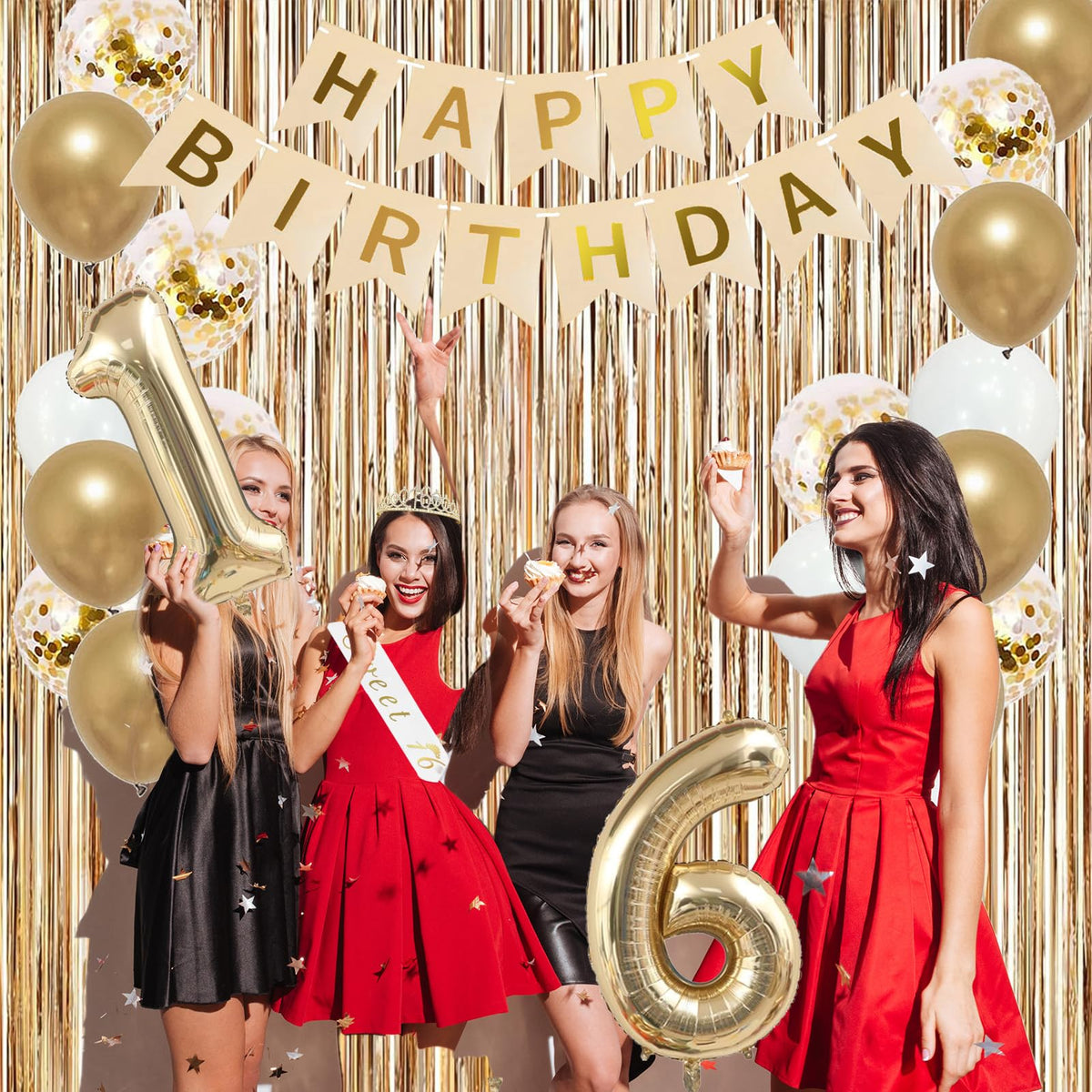 Trgowaul 16th birthday decor bundle enhances festive vibes