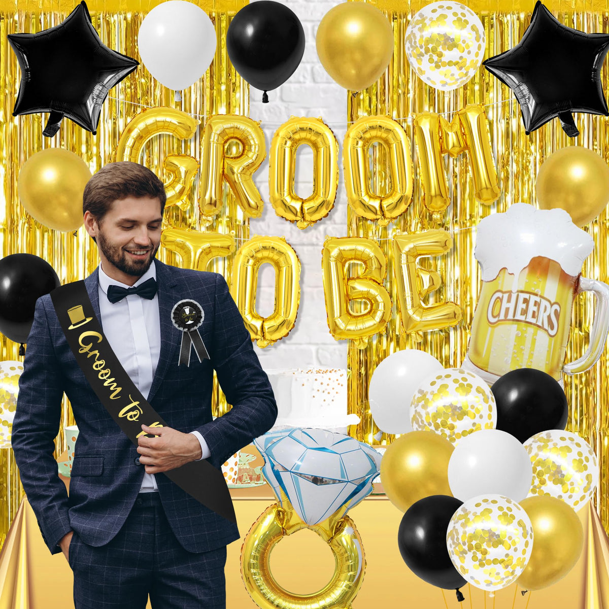 Trgowaul Diamond Ring Balloon adds playful elegance to party décor
