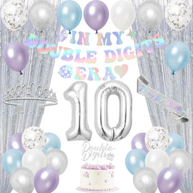 Trgowaul double-digits era banner boosts 10th birthday photo backdrop.