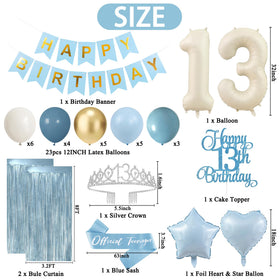 Trgowaul blue foil number 1 balloon ideal for milestone photos