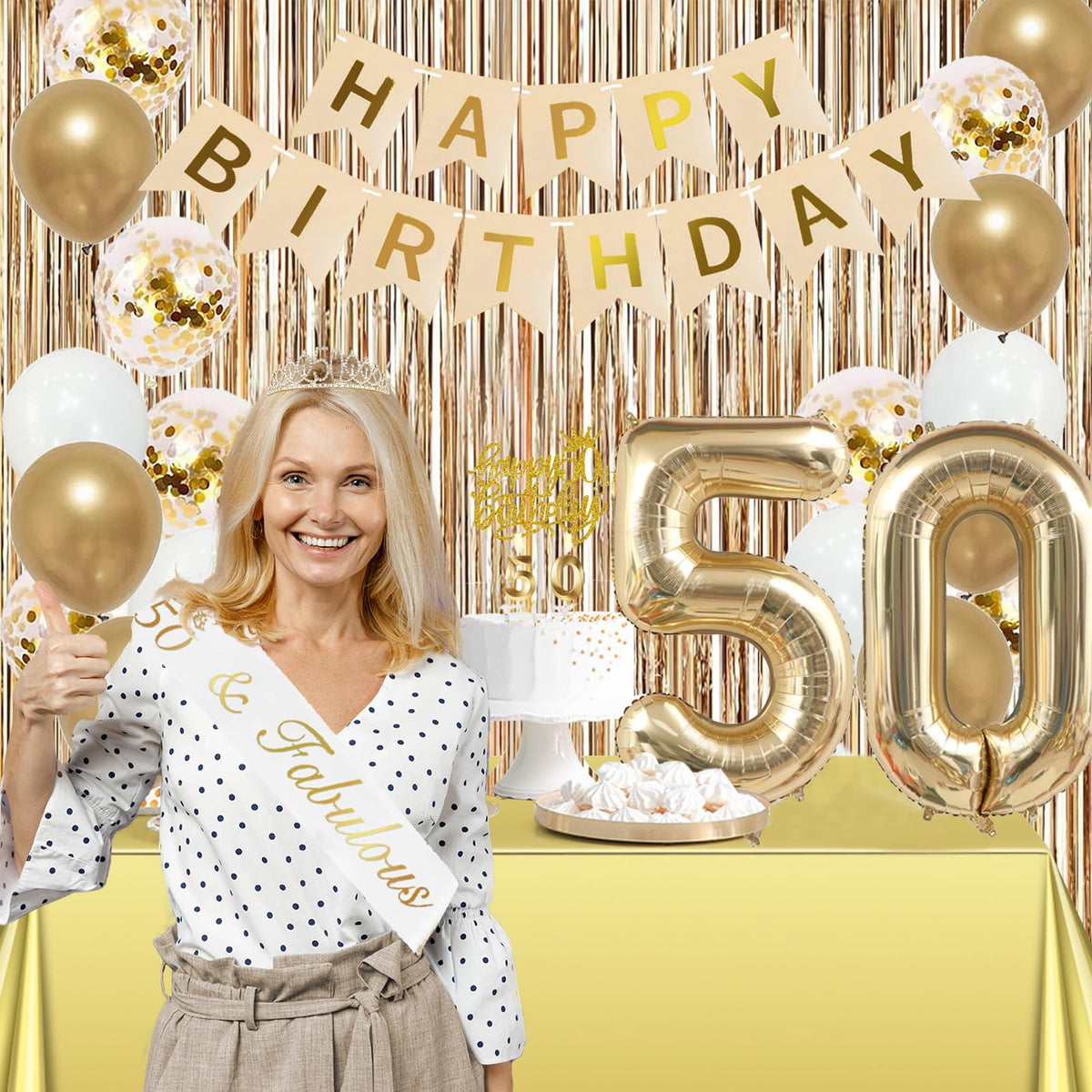 Trgowaul gold birthday decorations create a memorable celebration.