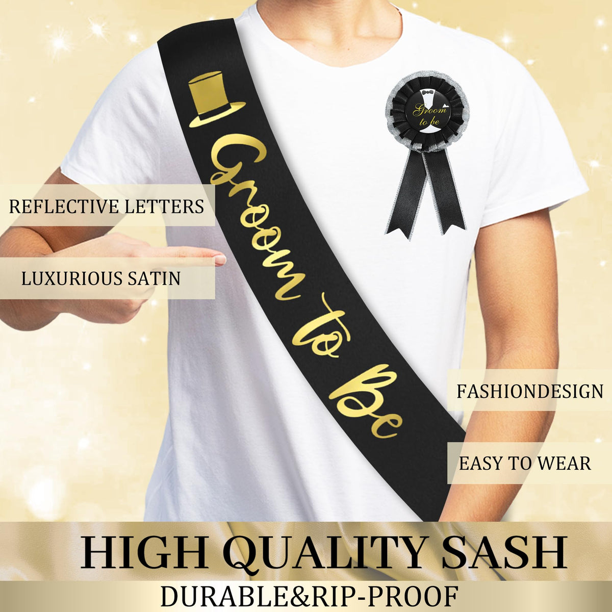 Trgowaul Groom To Be satin sash adds a polished wedding milestone accessory