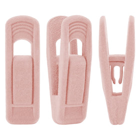Trgowaul light pink velvet hanger clips securely grip garments with gentle, non-marking hold.