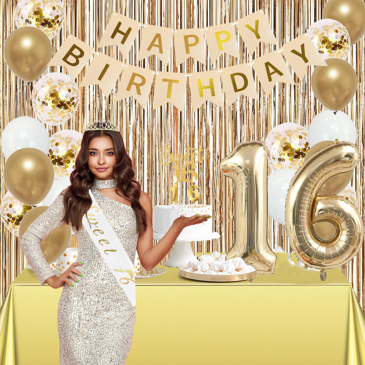 Trgowaul number-16 balloons for eye-catching party accents